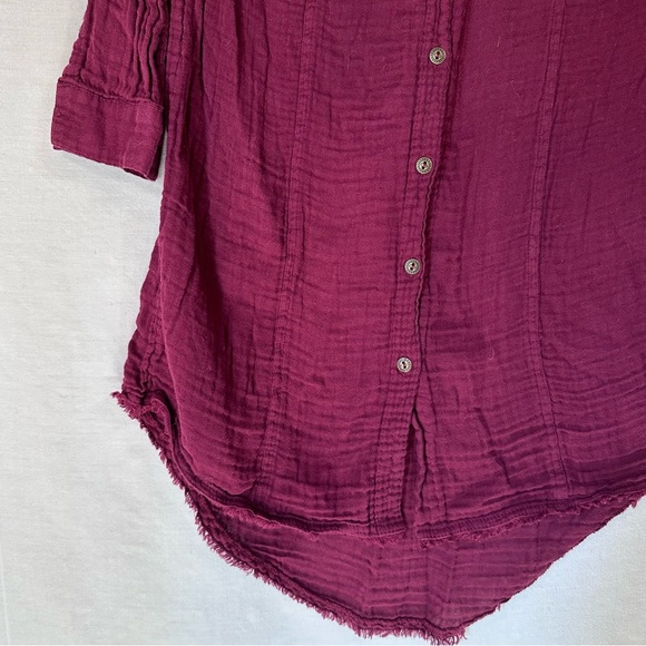 Free People Gauze Button Down Dress Tunic S - Picture 2 of 6